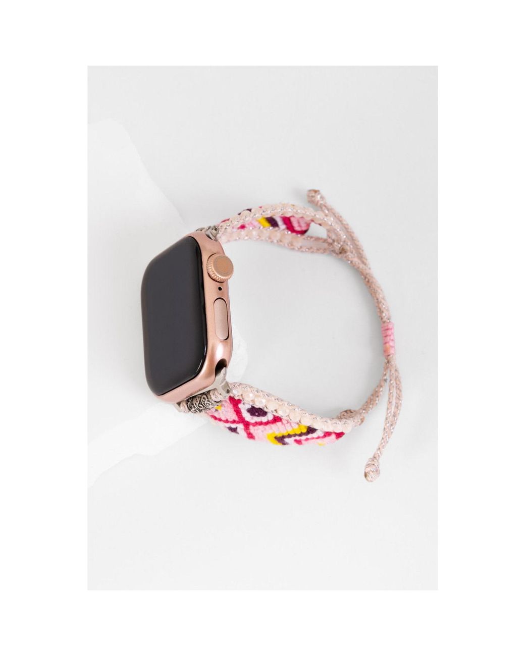 Saachi Black Woven Beaded Apple Watch Band