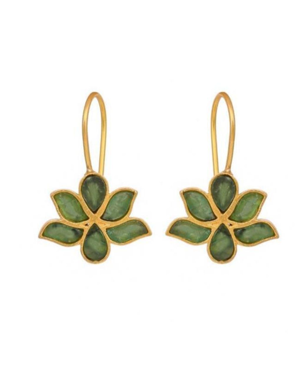 Opium Jewels Green Water Lotus Earrings