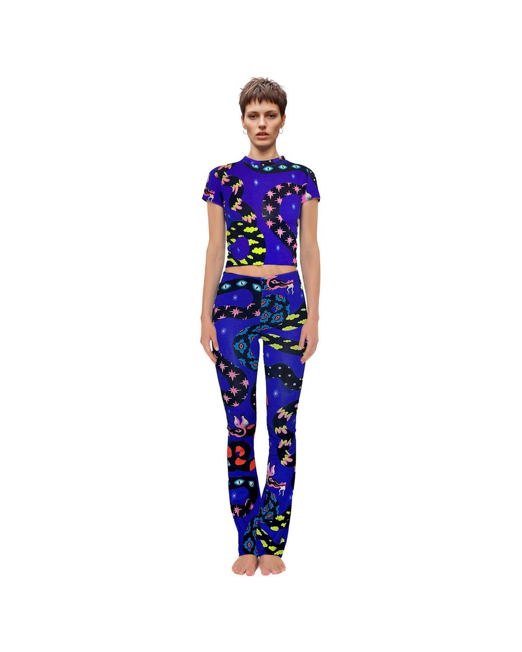 Pitaya Yoga Blue Dragon Dreams Flared Pants