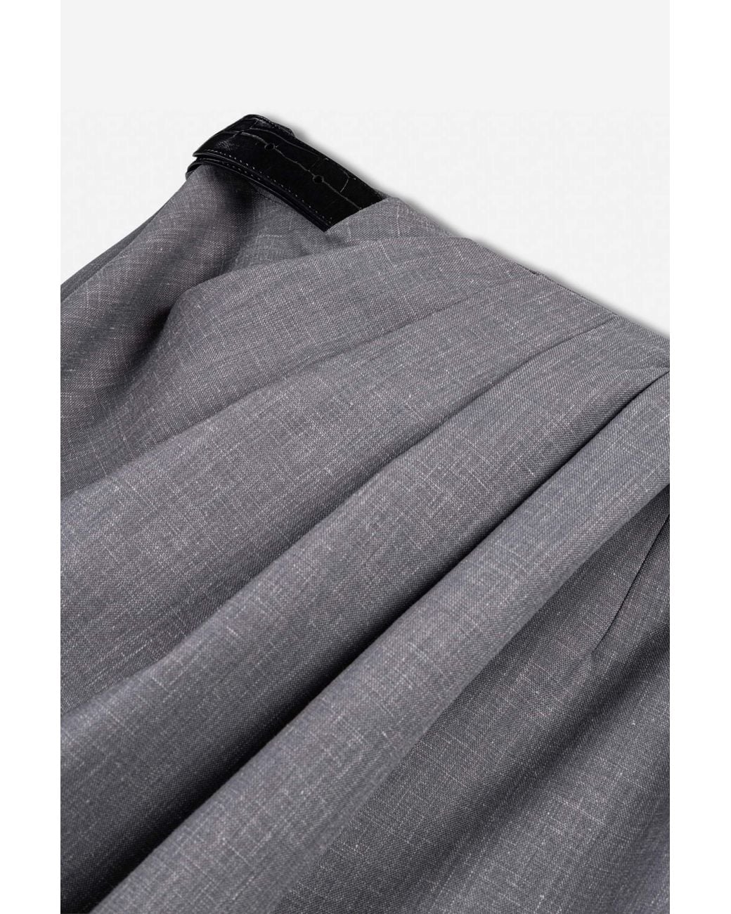 Nocturne Gray Draped Wrap Front Trousers