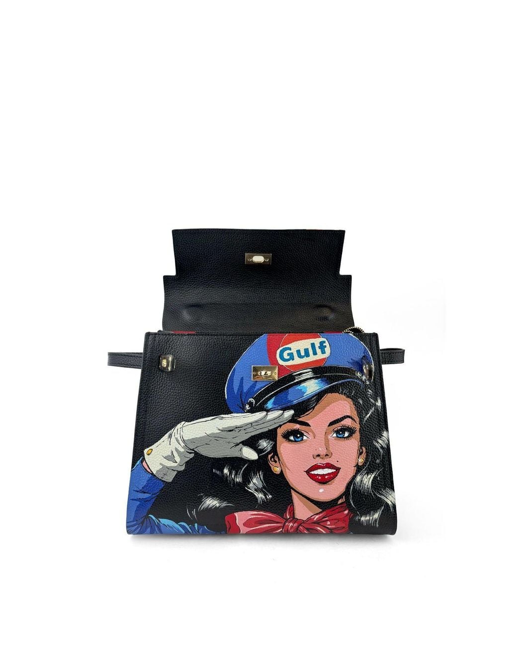Maison Rubaiyat Blue Lulu Hand-Painted Leather Top Handle Bag – Gulf