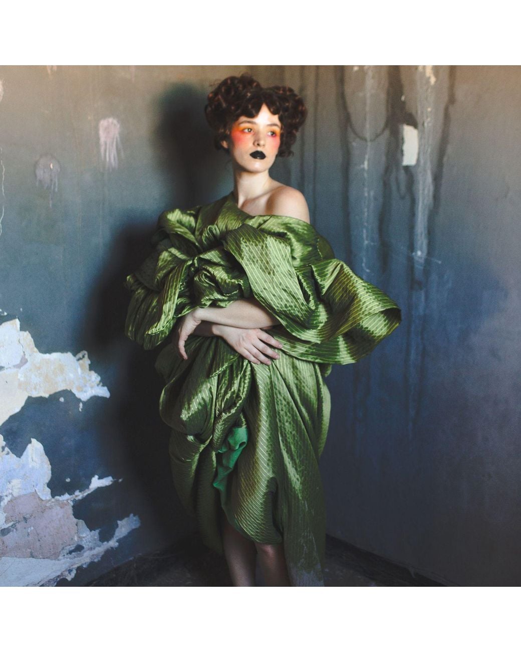 Miro Misljen Green Verdant Reverie Sculptural Dress