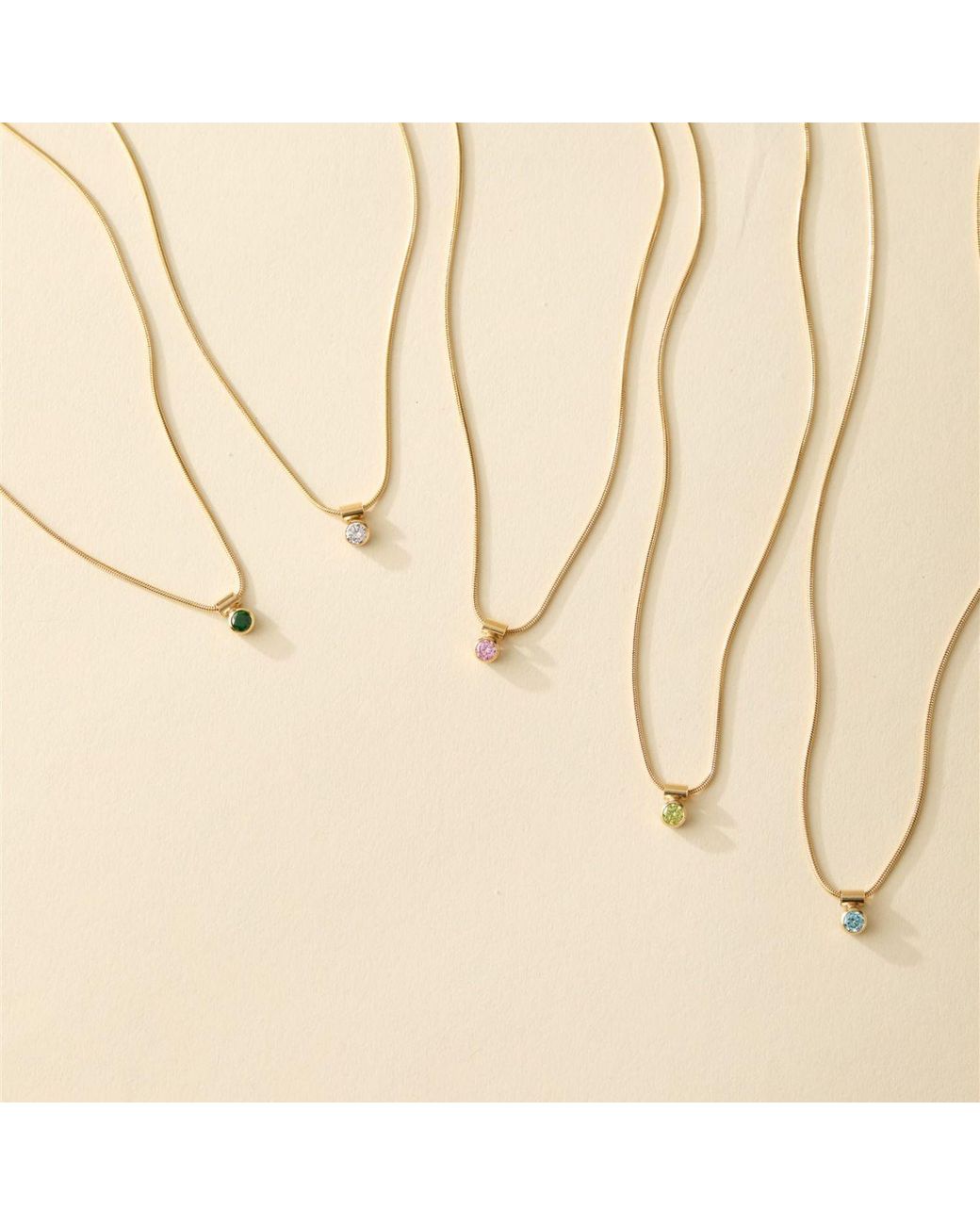 SET & STONES Metallic Ellie Birthstone Necklace- October