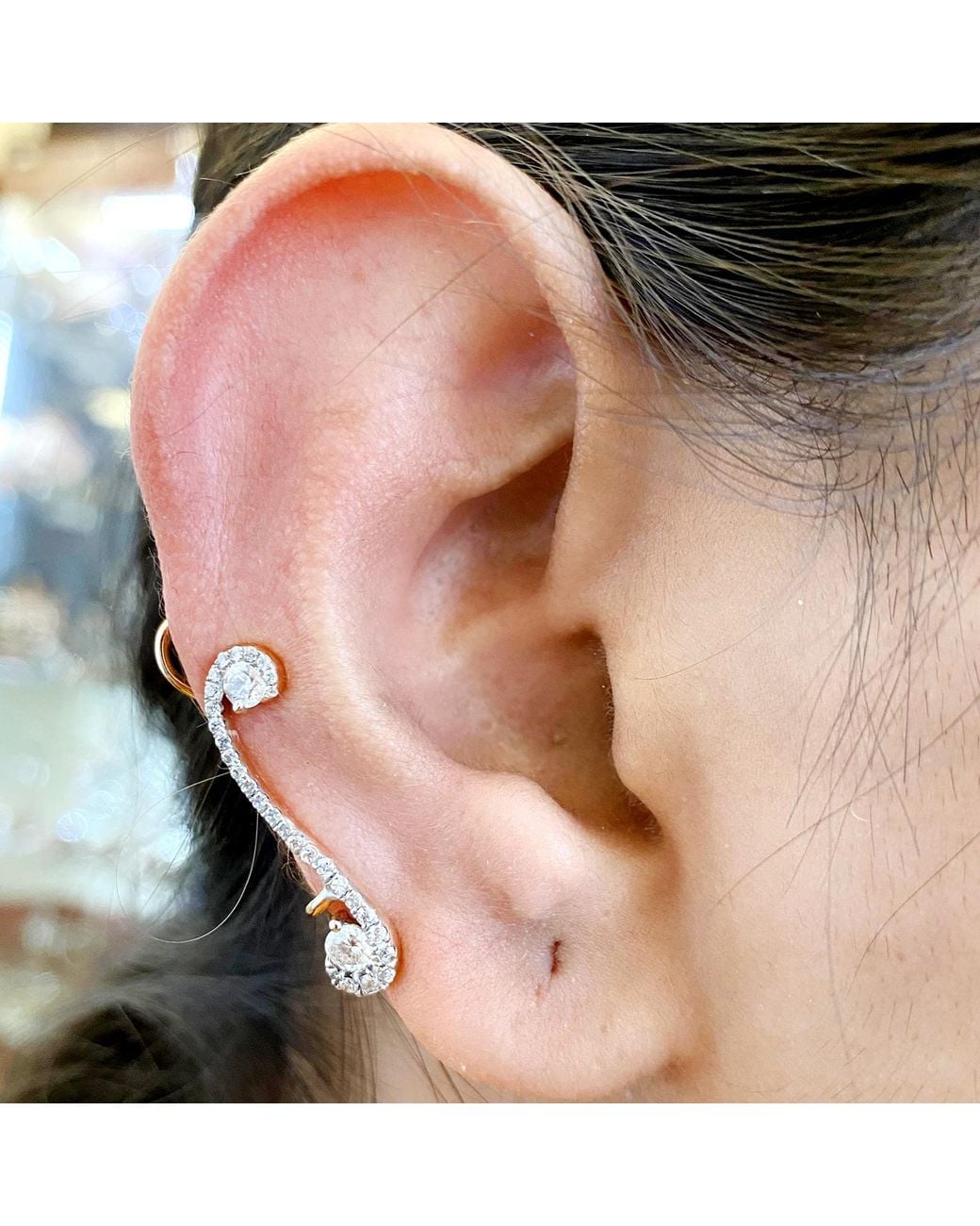 Artisan Multicolor Rose Diamond Clip On Earrings