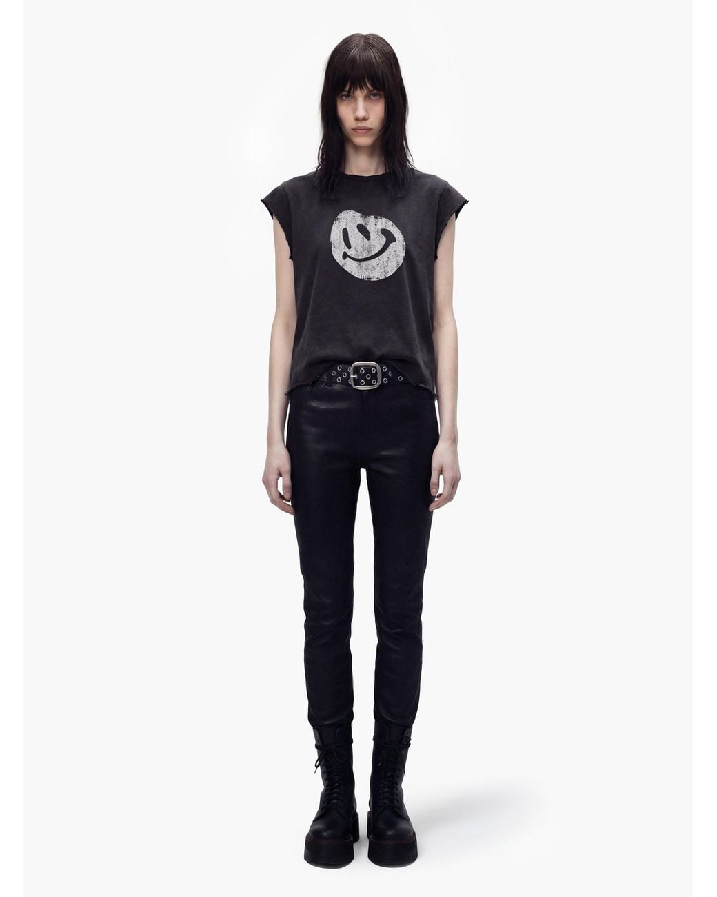 Other Uk Black Happy Face Rocker Tee