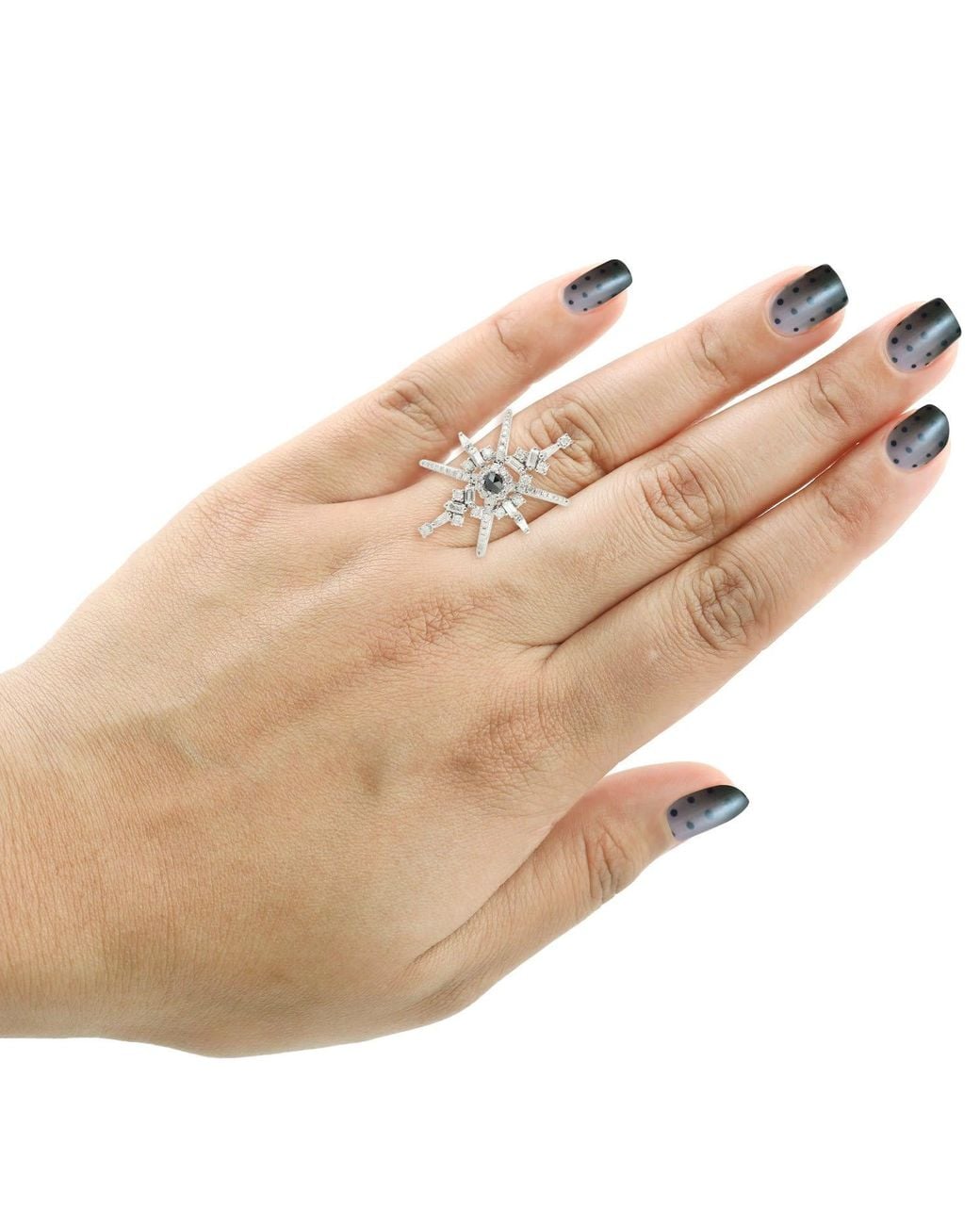 Artisan White Diamond Starburst Statement Ring