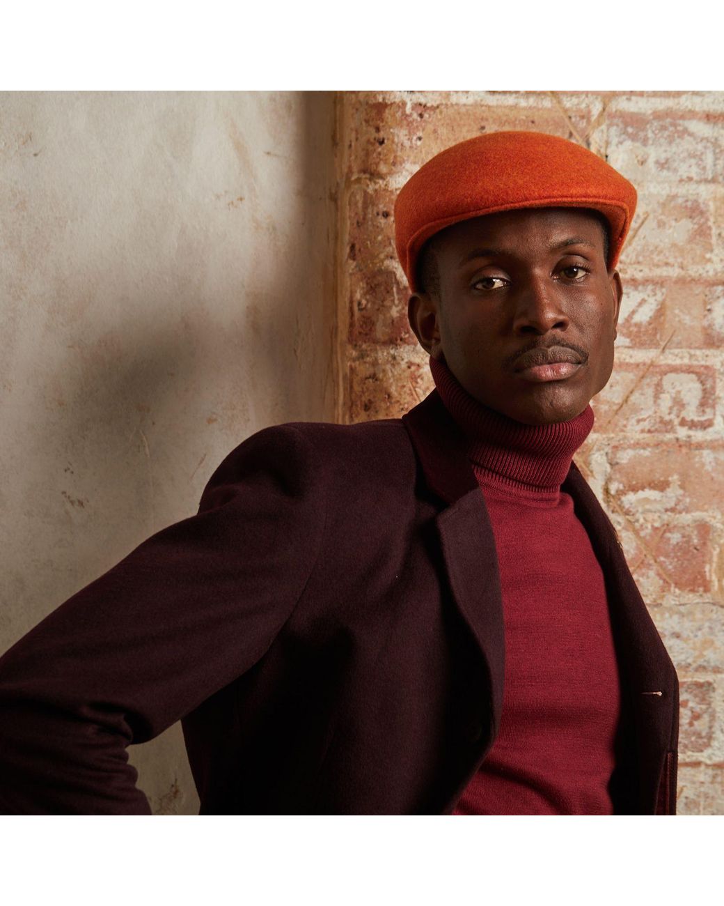 Dasmarca Hats Brown Tate Lava Blocked Melange Felt Cap for men