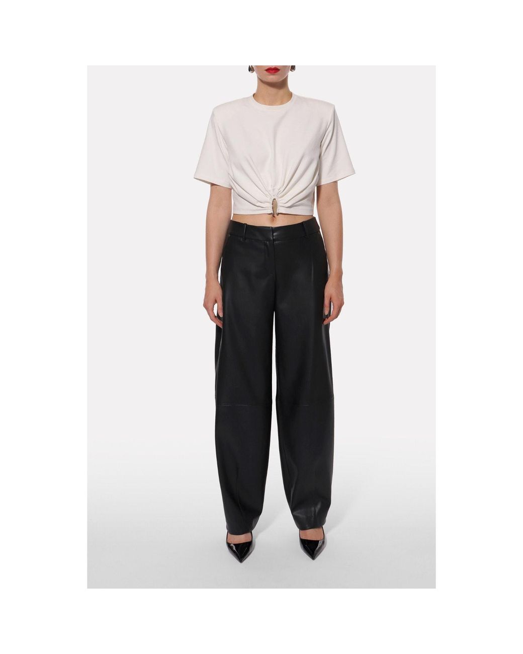 AGGI by HALEWSKI White Krisa Off Smocked Crop Top