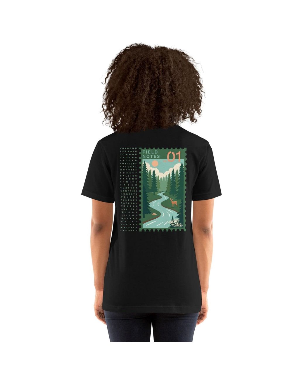 Anchor and Crew Black Field Notes Postmark Organic Cotton T-Shirt