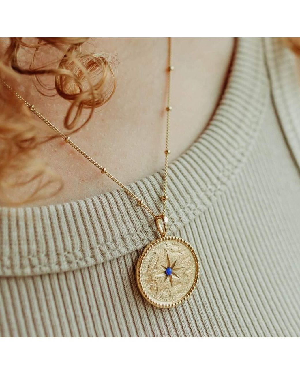 Claire Hill Designs Metallic Hope Coin Shorthand Necklace
