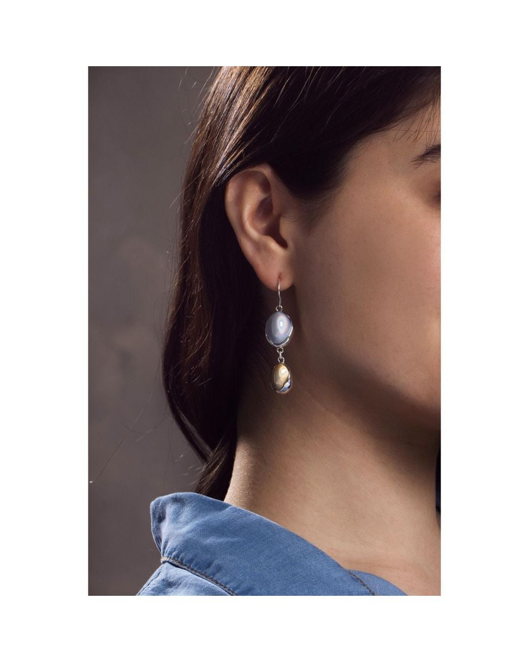 Saachi Metallic Colored Glass Orbs Duo Dangle Earrings