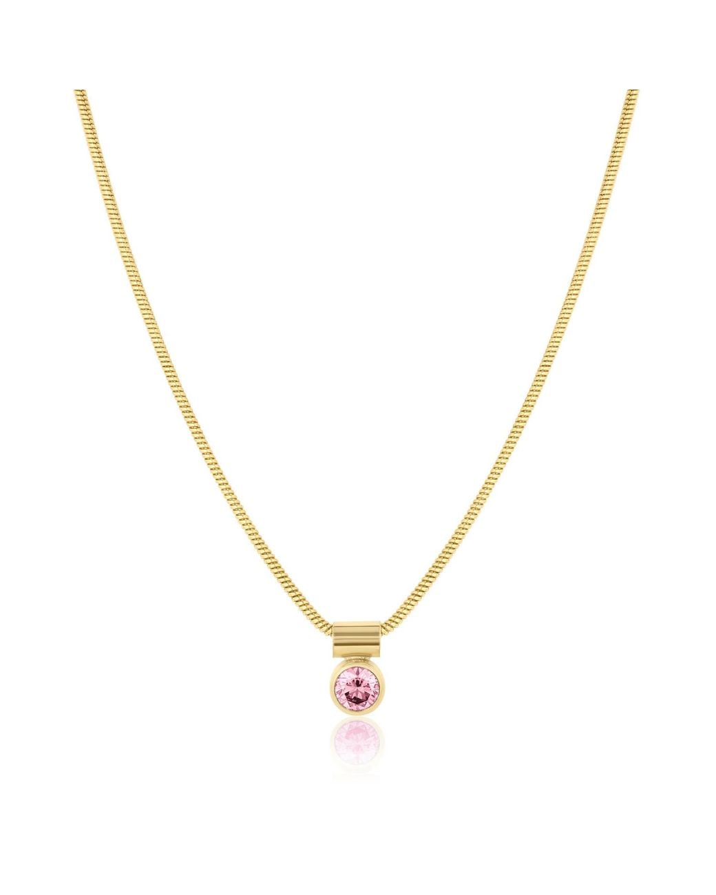 SET & STONES Metallic Ellie Birthstone Necklace- October