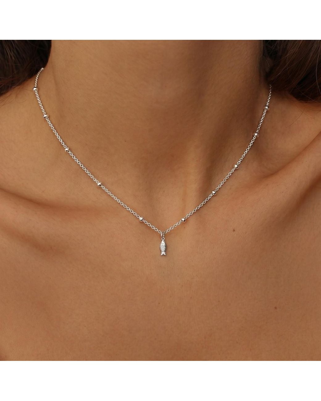With Love Darling Metallic Fish Necklace
