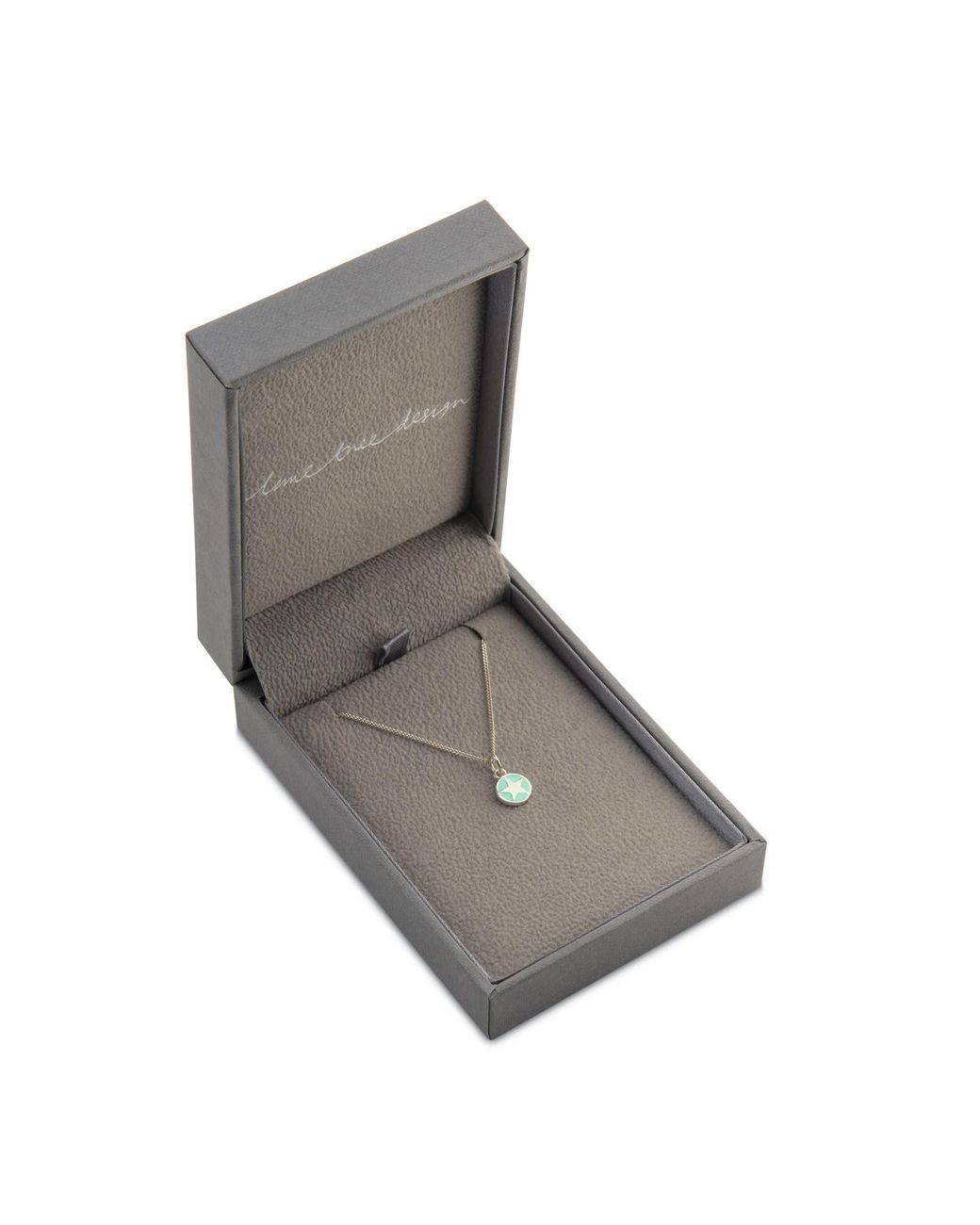 Lime Tree Design Metallic Jade Enamel Star Necklace