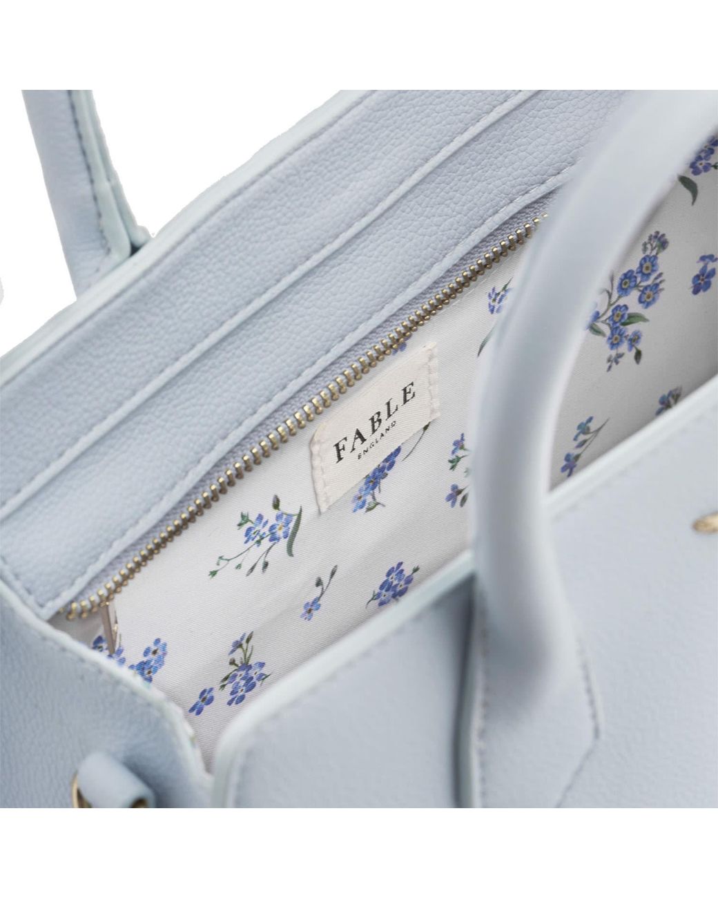 Fable England Blue Structured Tote Bag Medium