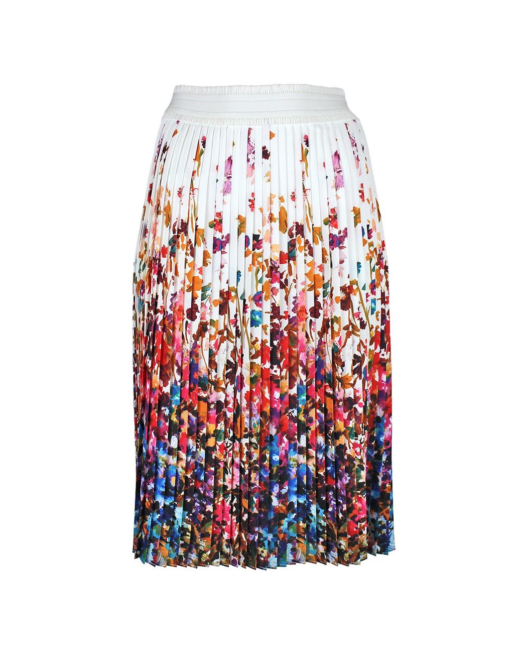 Lalipop Design Red Floral Print Pleated Knee-Length Skirt – Recycled Fabric