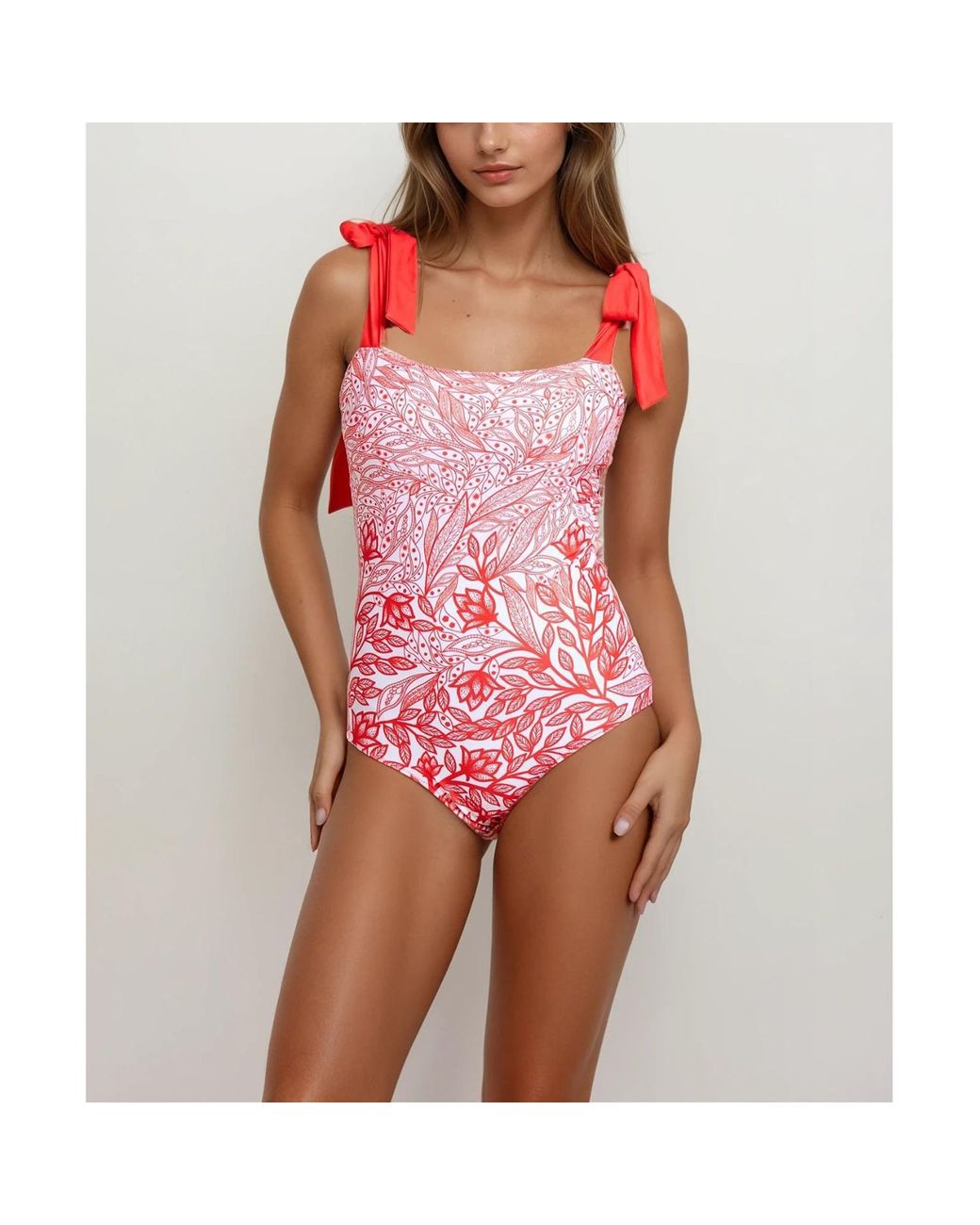 Jessie Zhao New York Red Blossom Reversible One-Piece Swimsuit
