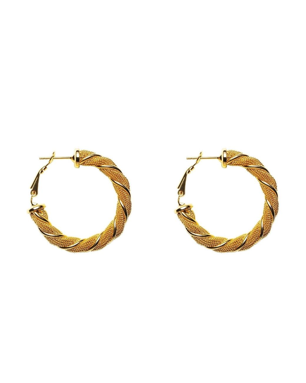 Crystalline Jewellery Metallic Golden Twist Hoop Earrings