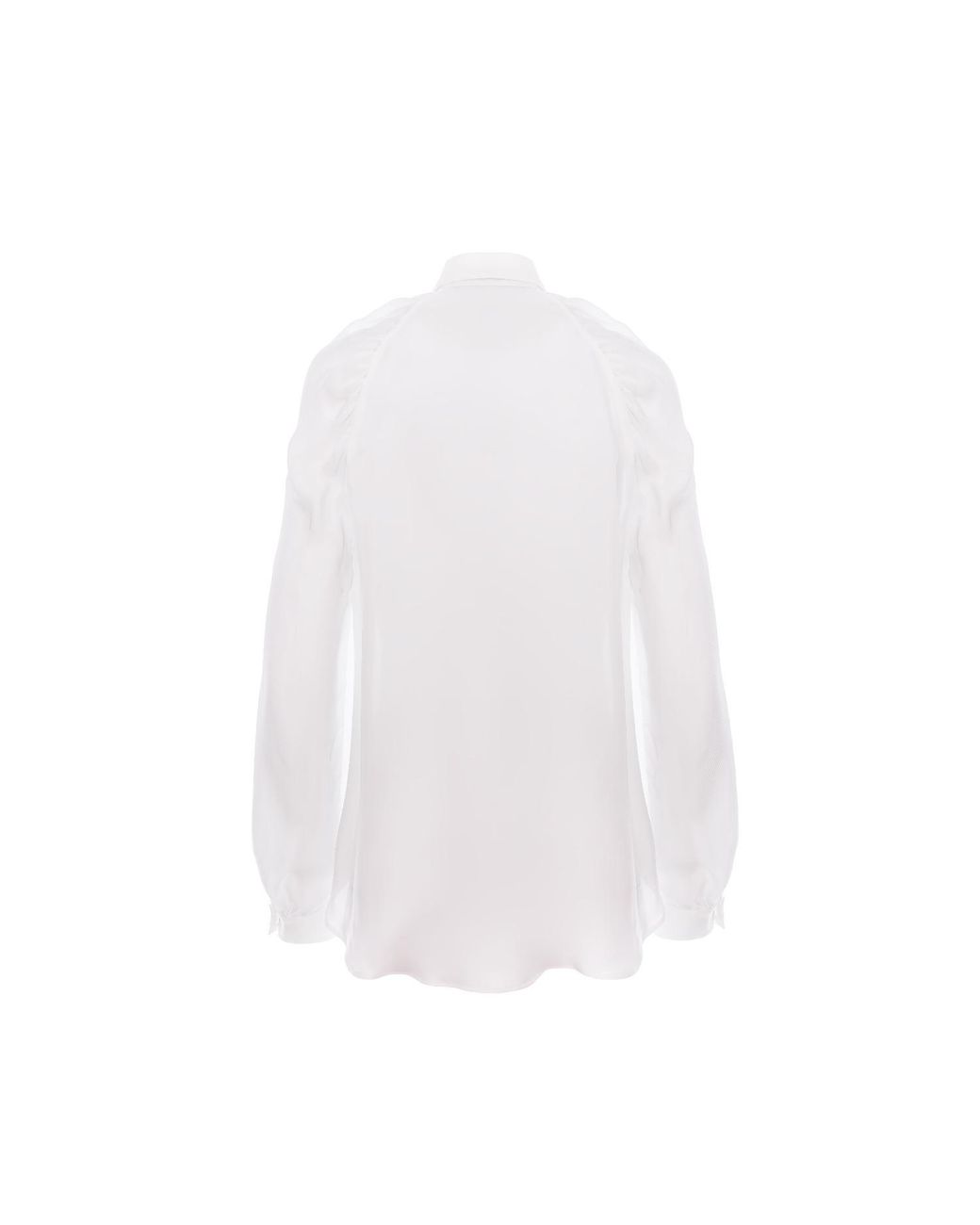 AVENUE No.29 White Gathered Raglan Sleeve Viscose Buttoned Down Shirt