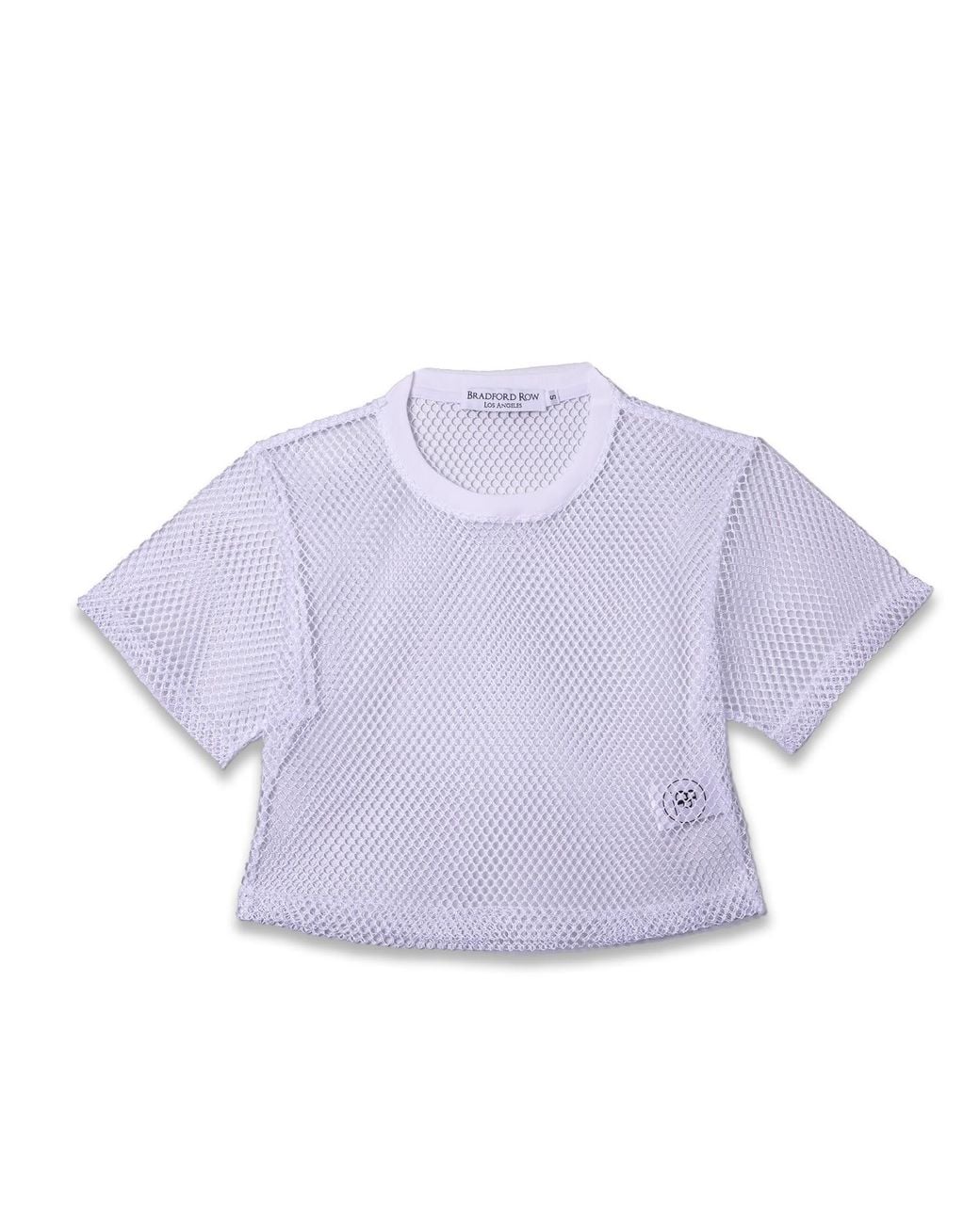 Bradford Row Purple Alyah Mesh Crop Tee