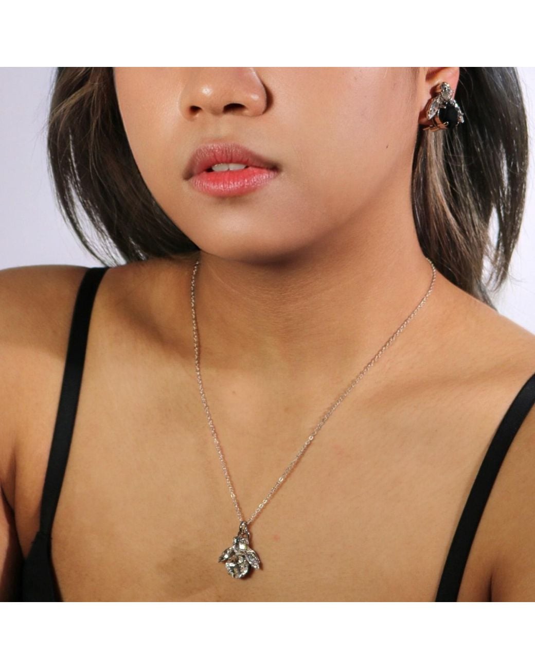 Vicki Sarge Black Neutrals The Clear Bee Necklace