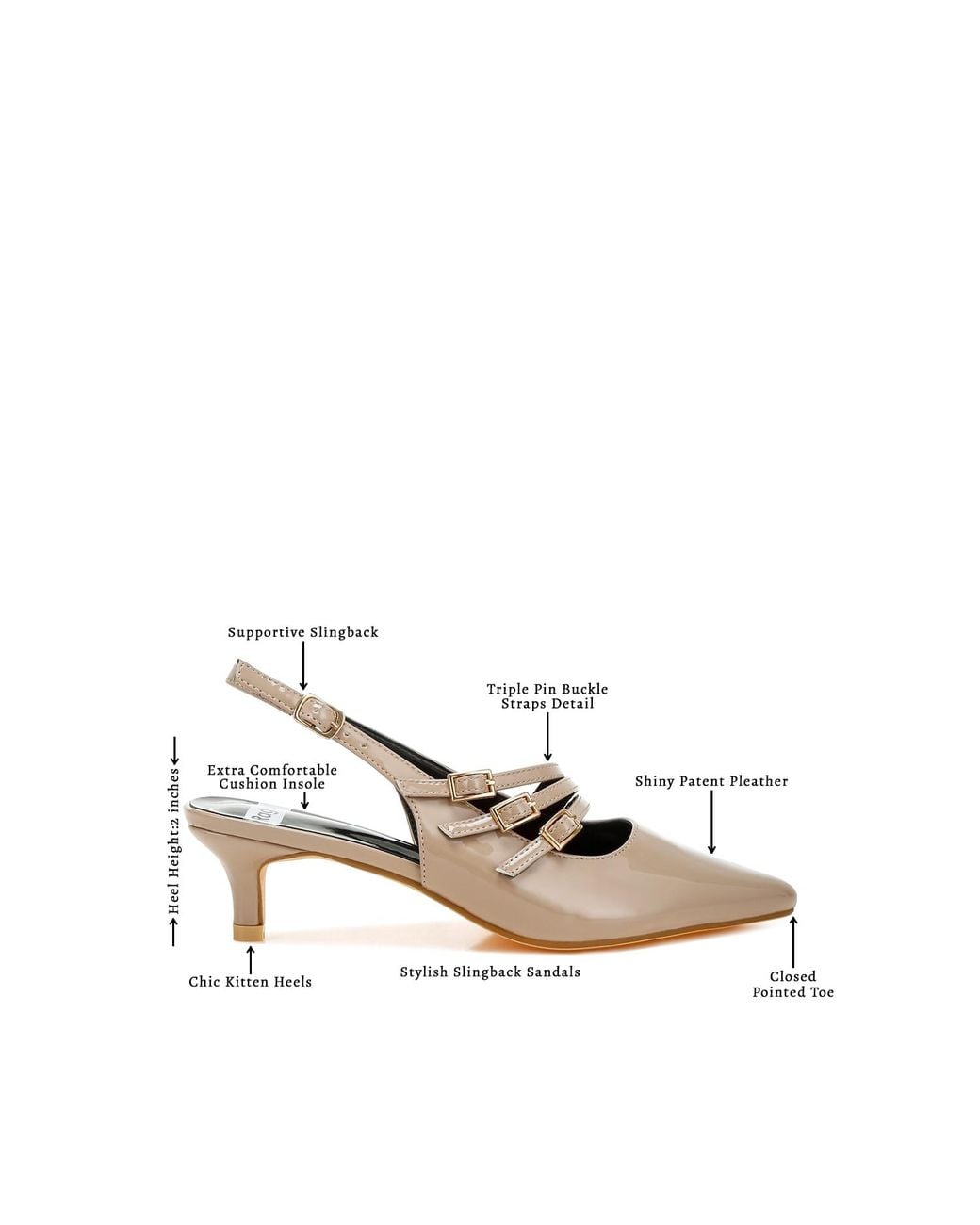 Rag & Co Multicolor Neutrals Kanebei Taupe Triple Strap Slingback Sandals By Rag & Co