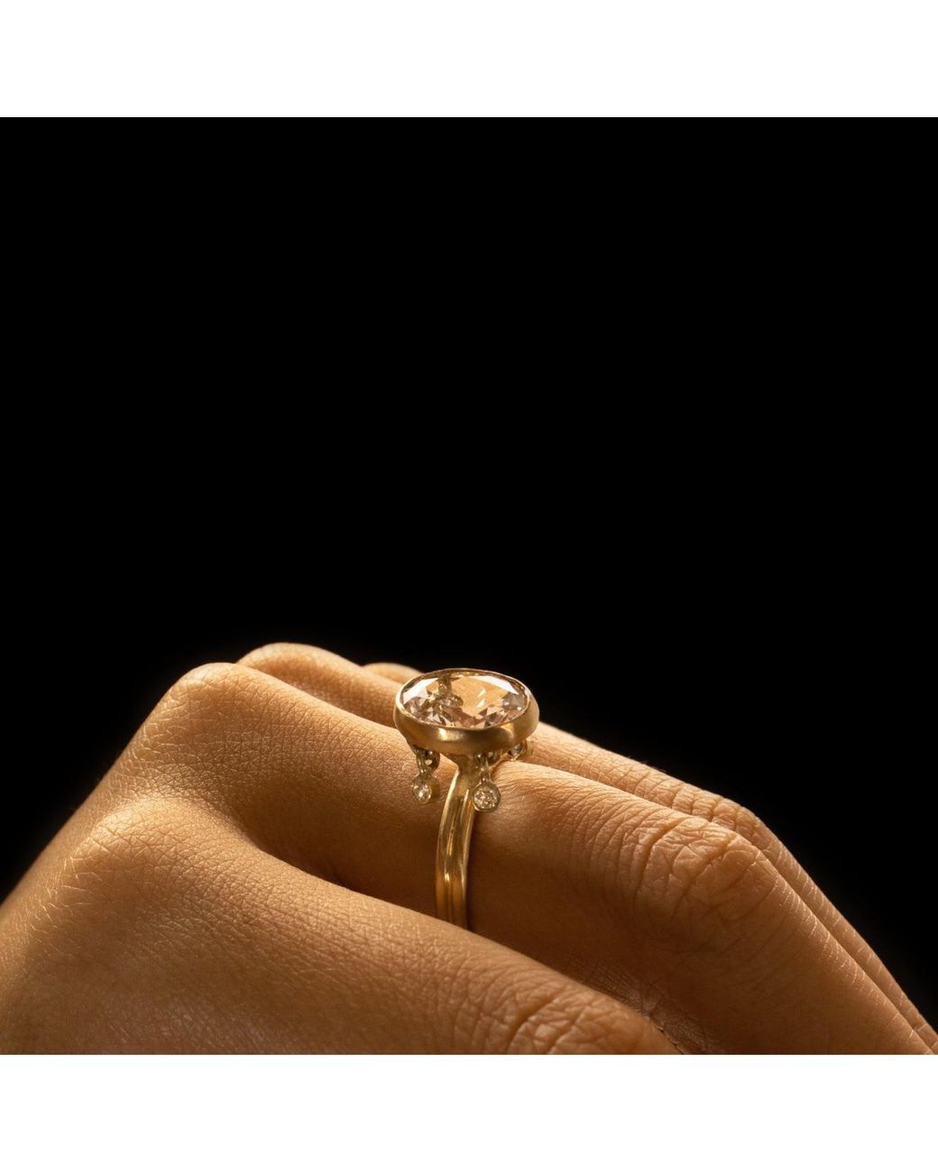 Gabriella Alicia Metallic Neutrals Morganite And Diamond Ring