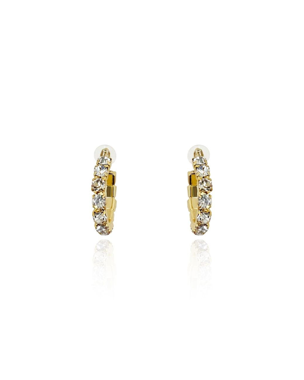 Laura Gray Metallic Diamond Crystal Hoop Earrings