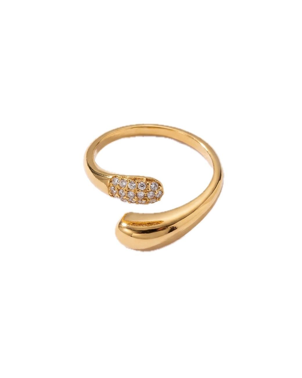 Elk & Bloom White Double Star Dainty Dome 14K Ring