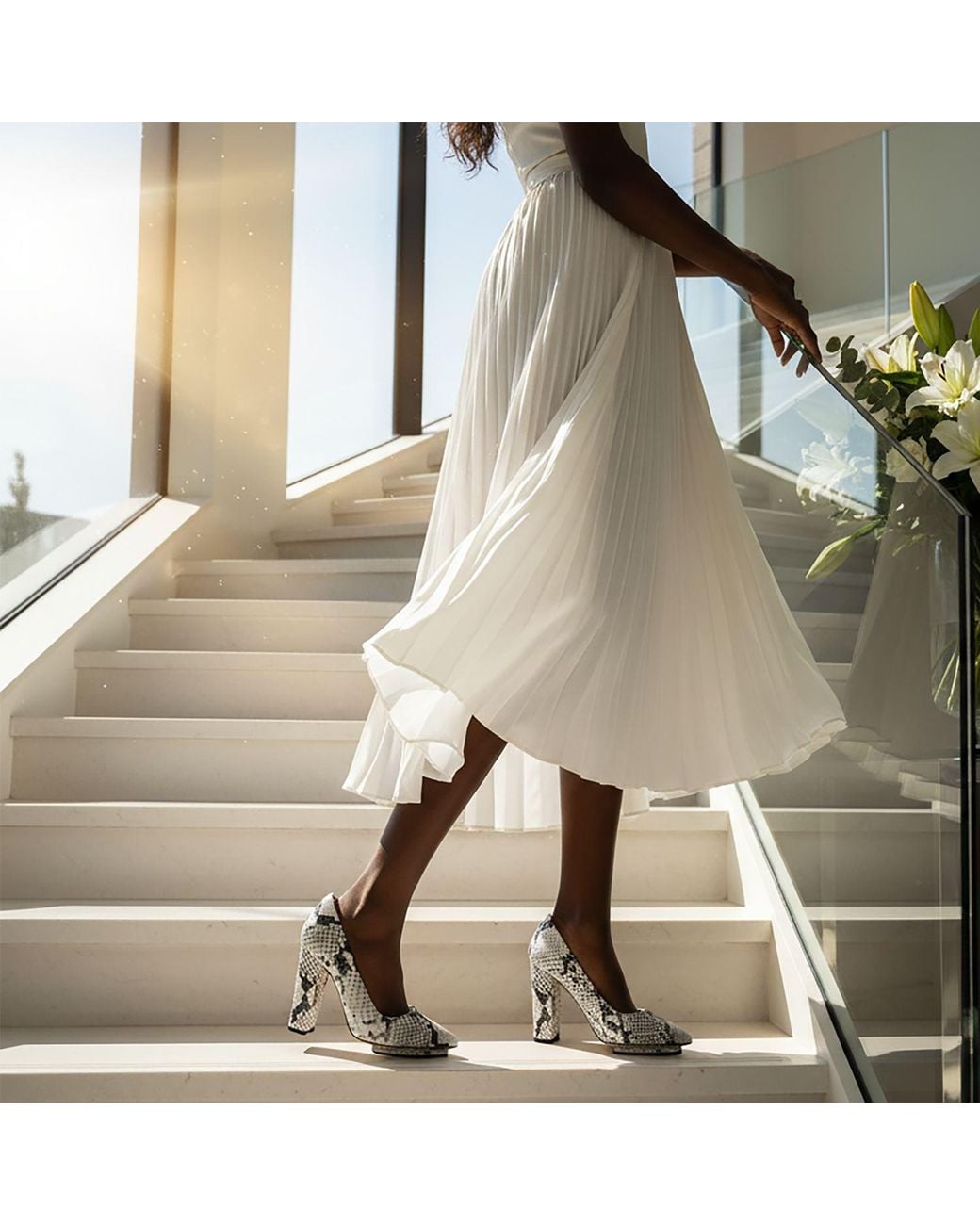 Beautiisoles by Robyn Shreiber Made in Italy White Neutrals Pippa Natural Animal Print Leather Pump With Comfortable Platform Dressy Work & Elegant Evening