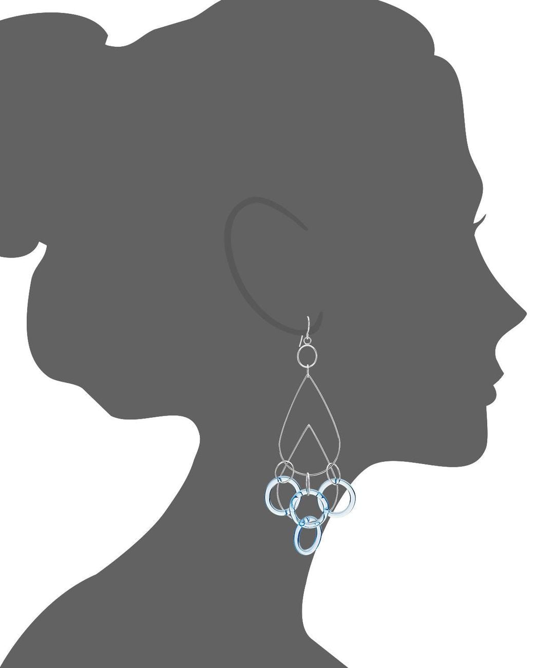 Gold & Honey Blue Rain Drop Dangle Earrings