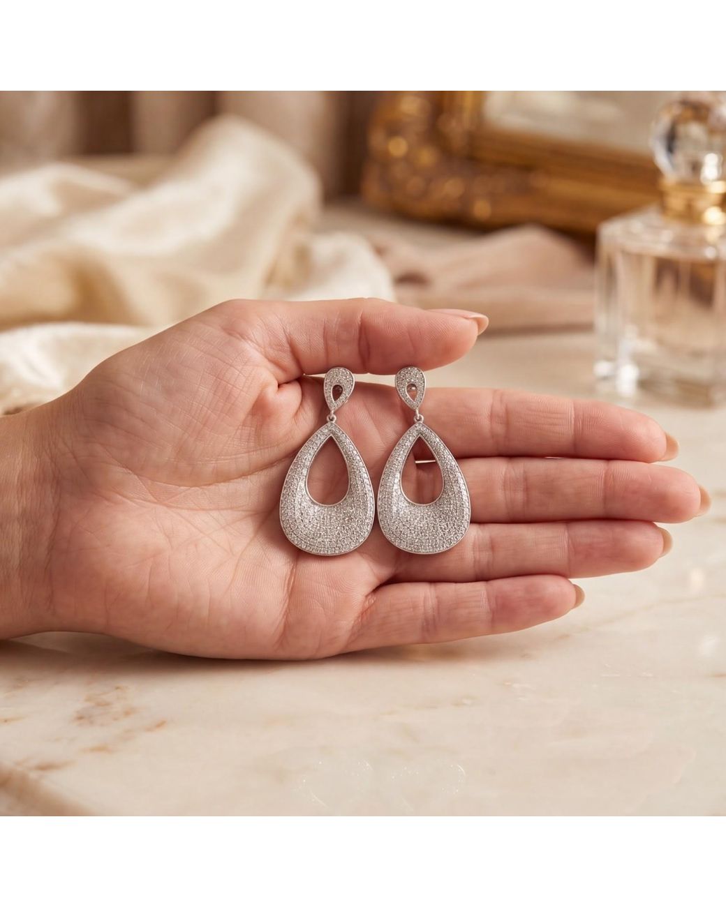 Latelita London Metallic Samira Teardrop Earrings
