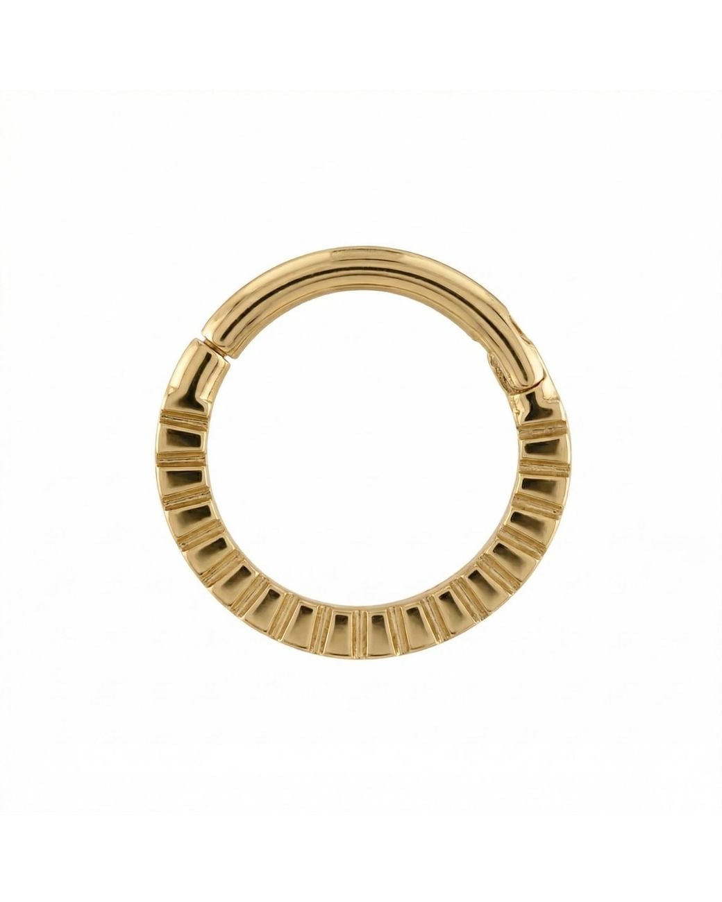 Zahav Jewelry Metallic 10K Solid 16G 8Mm Clicker Hoop