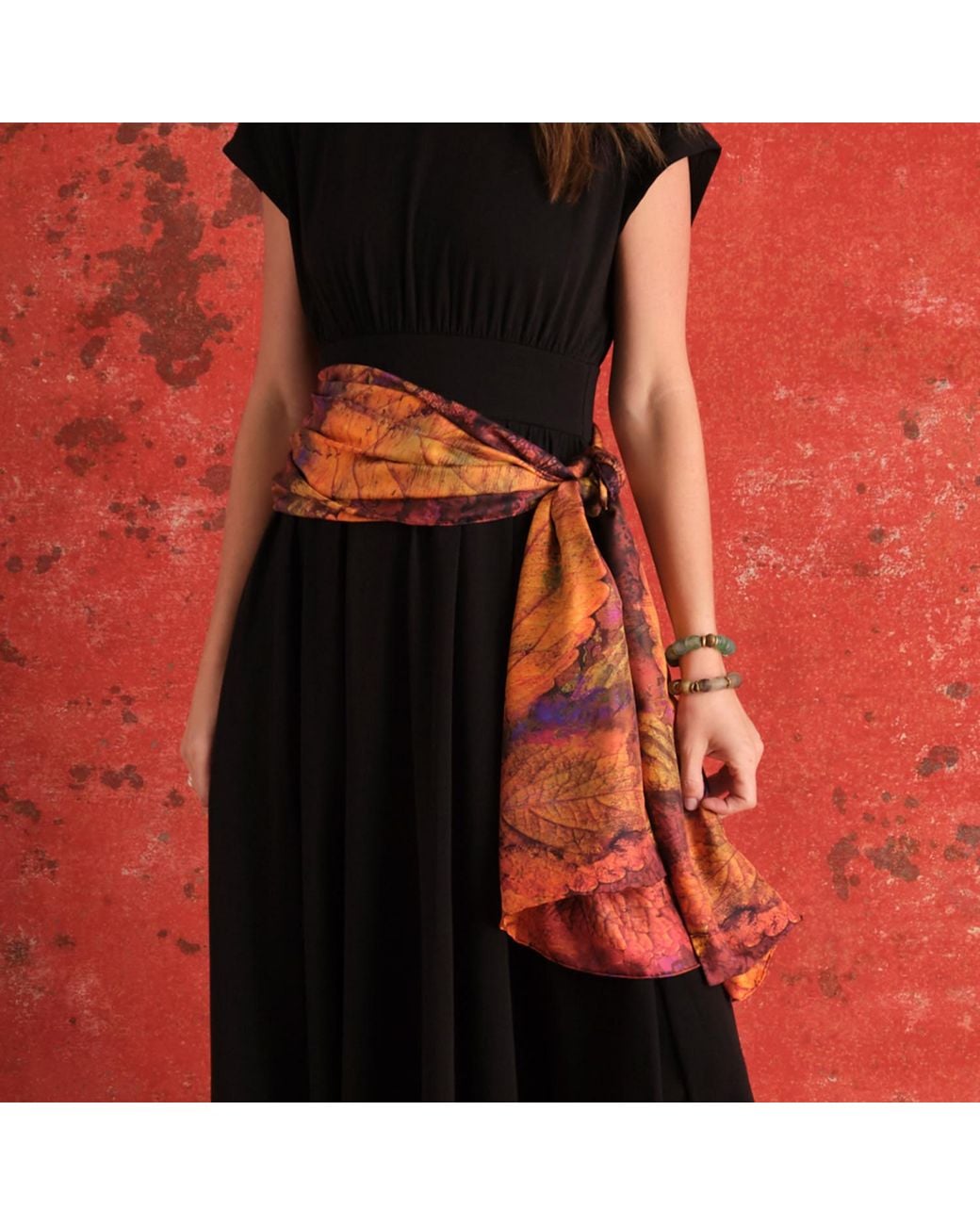 Richard Stone Studio Orange Sienna Silk Scarf