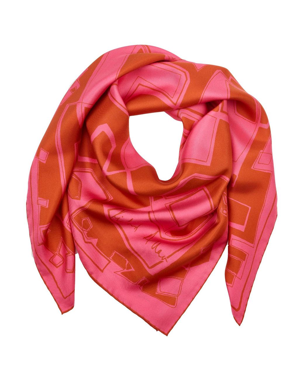 Richard Allan London Red Hepworth Silk Scarf