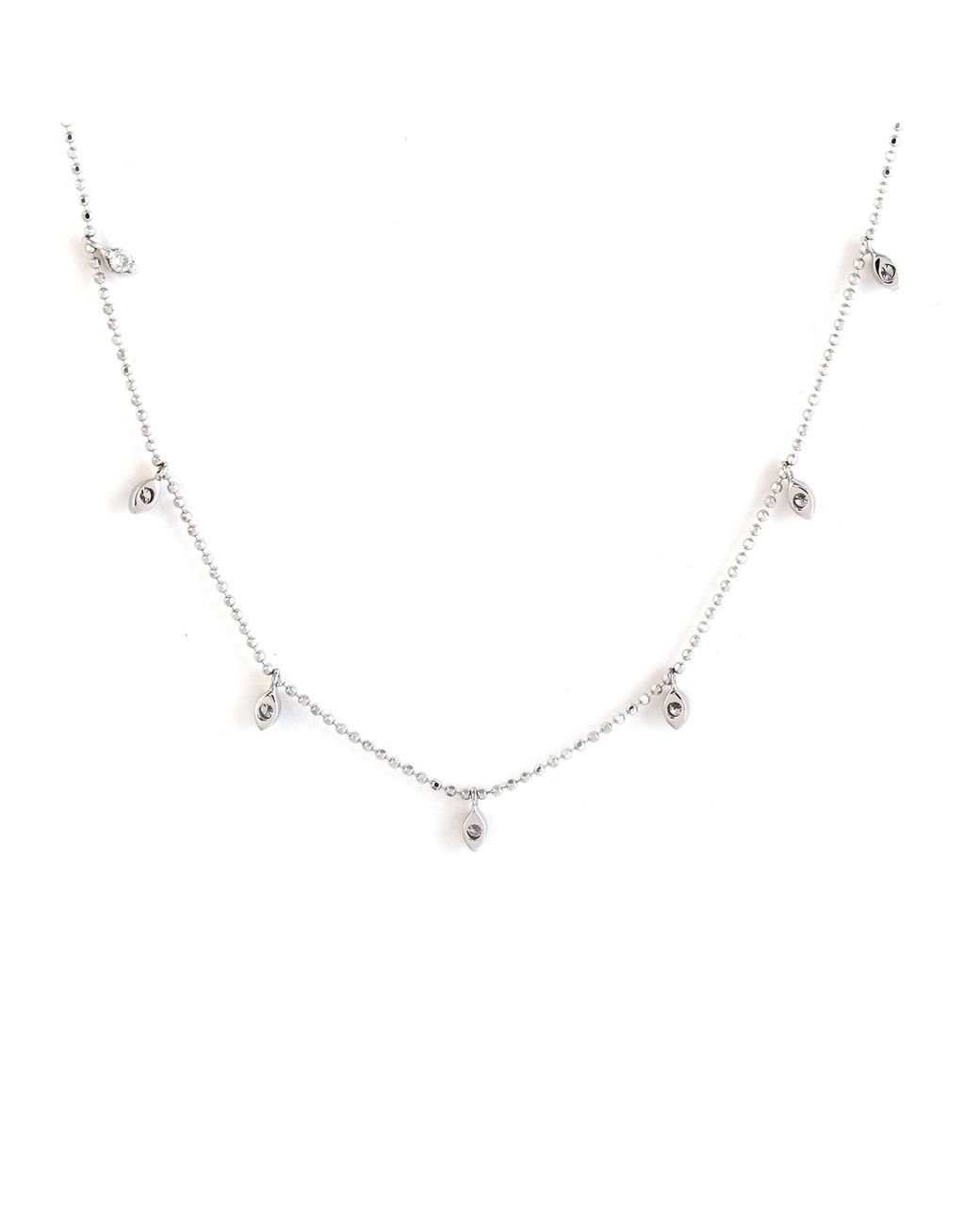 Artisan White 18K Marquise Diamond Station Chain Necklace
