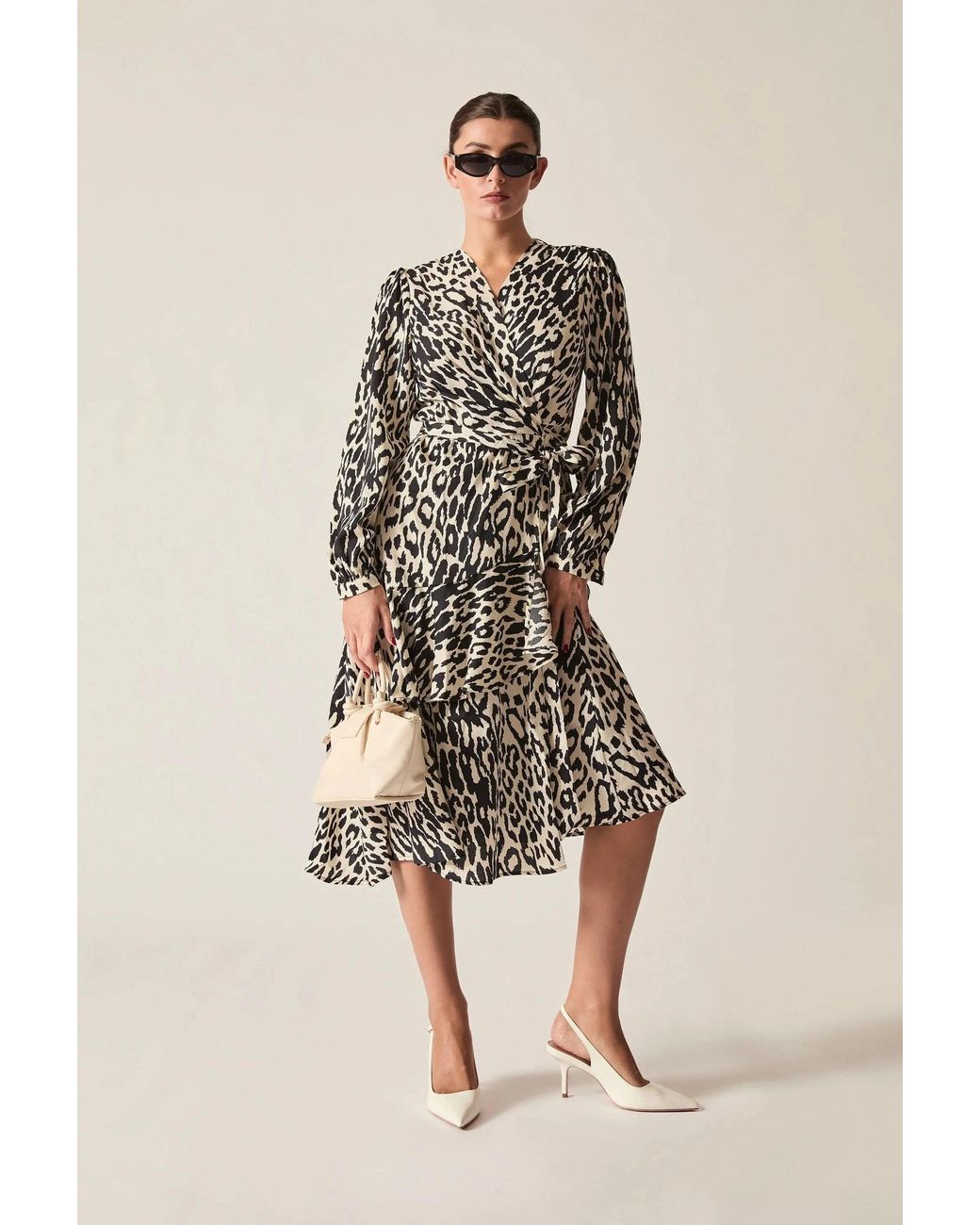 James Lakeland White Leopard Wrap Dress
