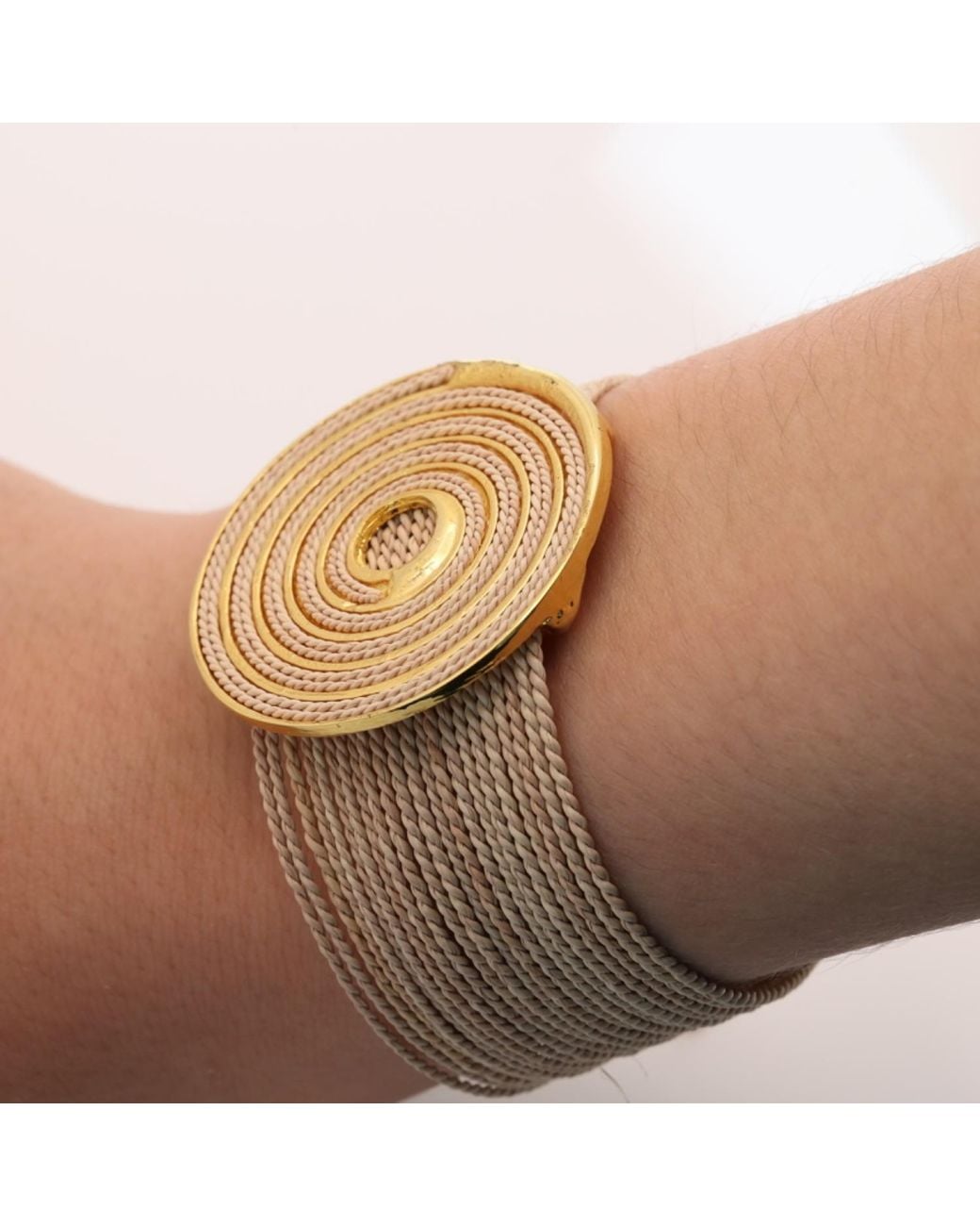 Nart Nature Making Art Metallic The Spiral Buriti Natural Fiber Bracelet