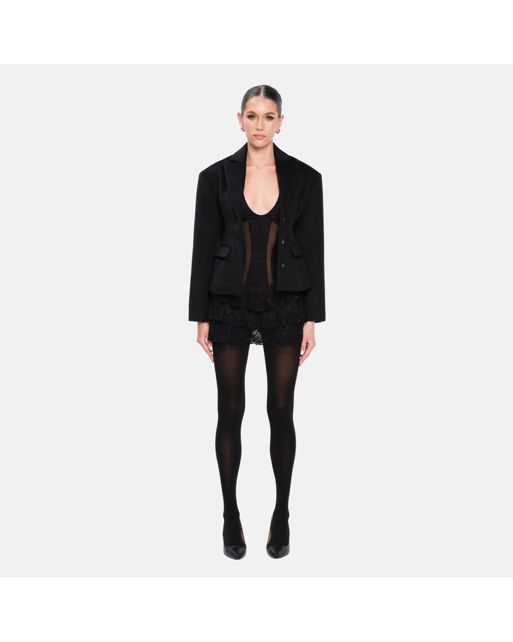 OW Collection Black Eleanor Mini Dress