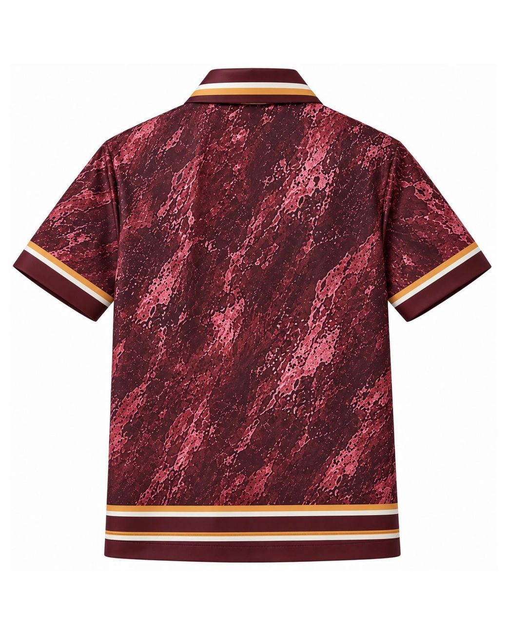 Chic Urban Red Velouris Cuban Collar Shirt for men