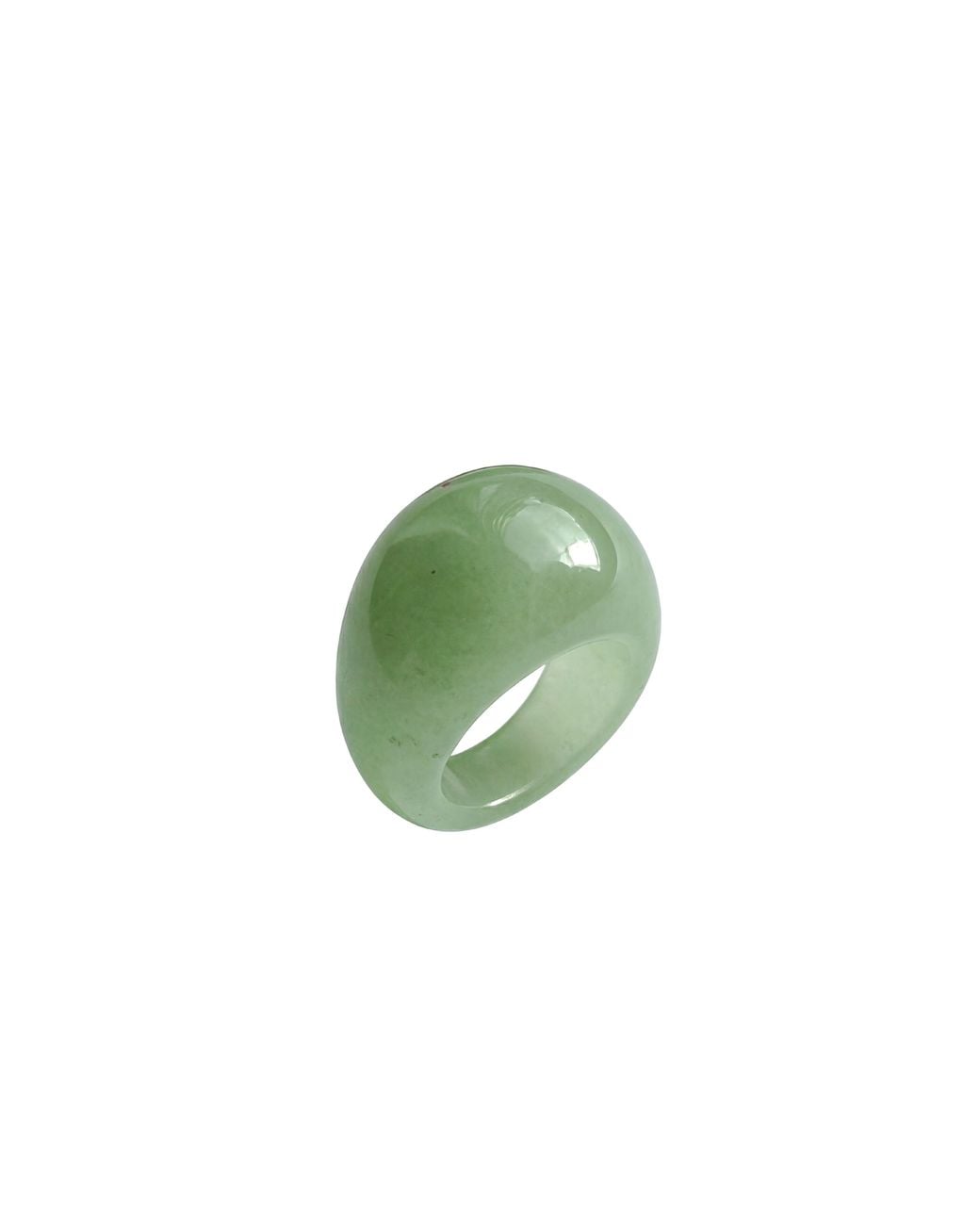 seree Green Dome Jade- Aventurine Signet Ring