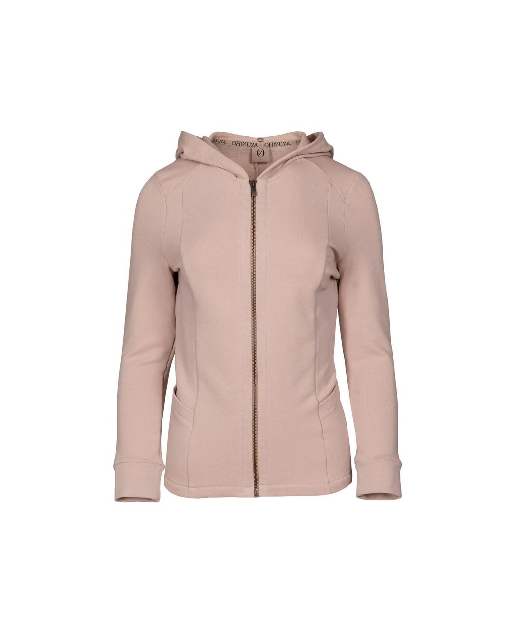 Oh!Zuza Pink Neutrals Hooded Zip-Up Cotton Sweatshirt