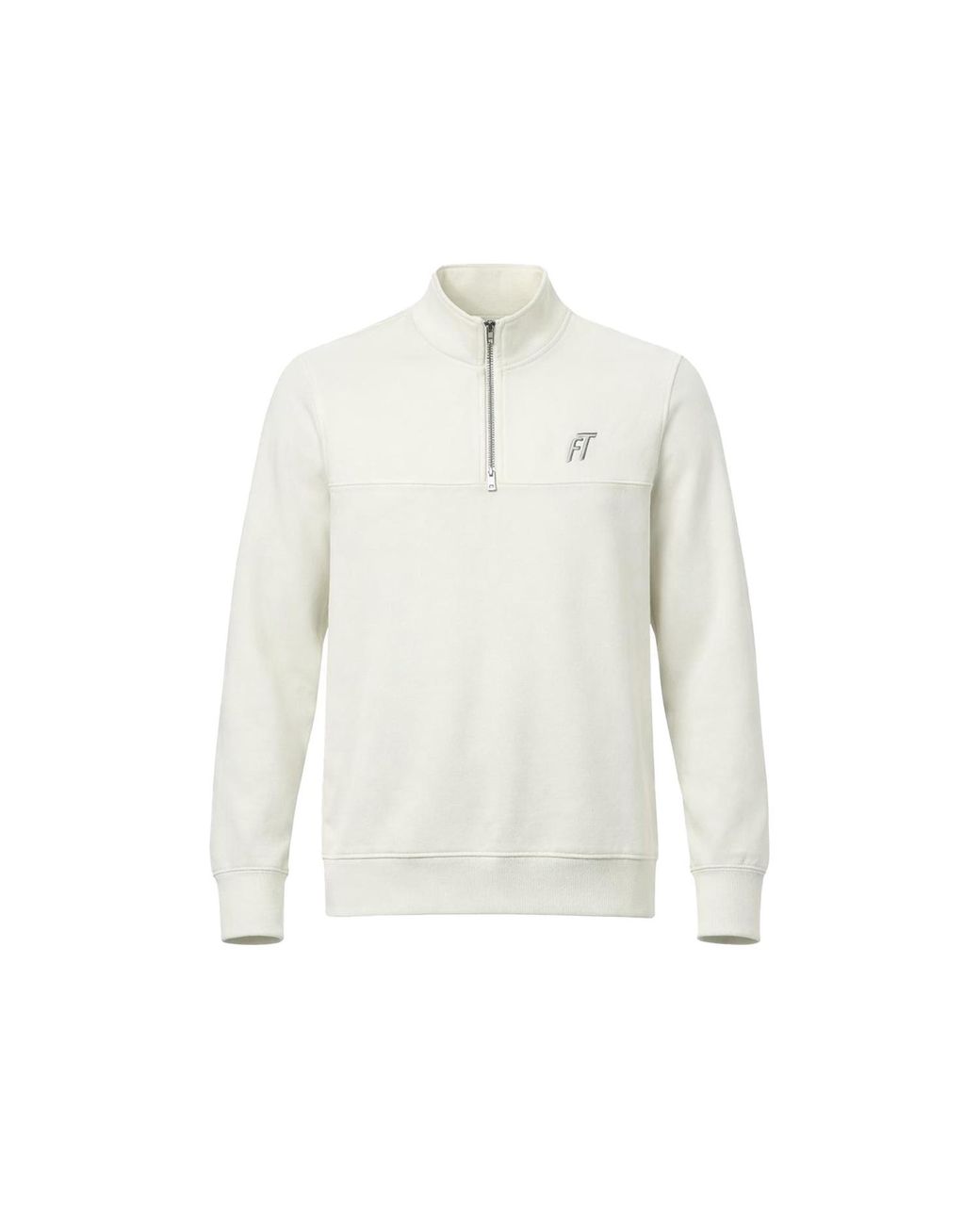 Foster Taylor White Sweat Qtr Zip Mock Neck for men