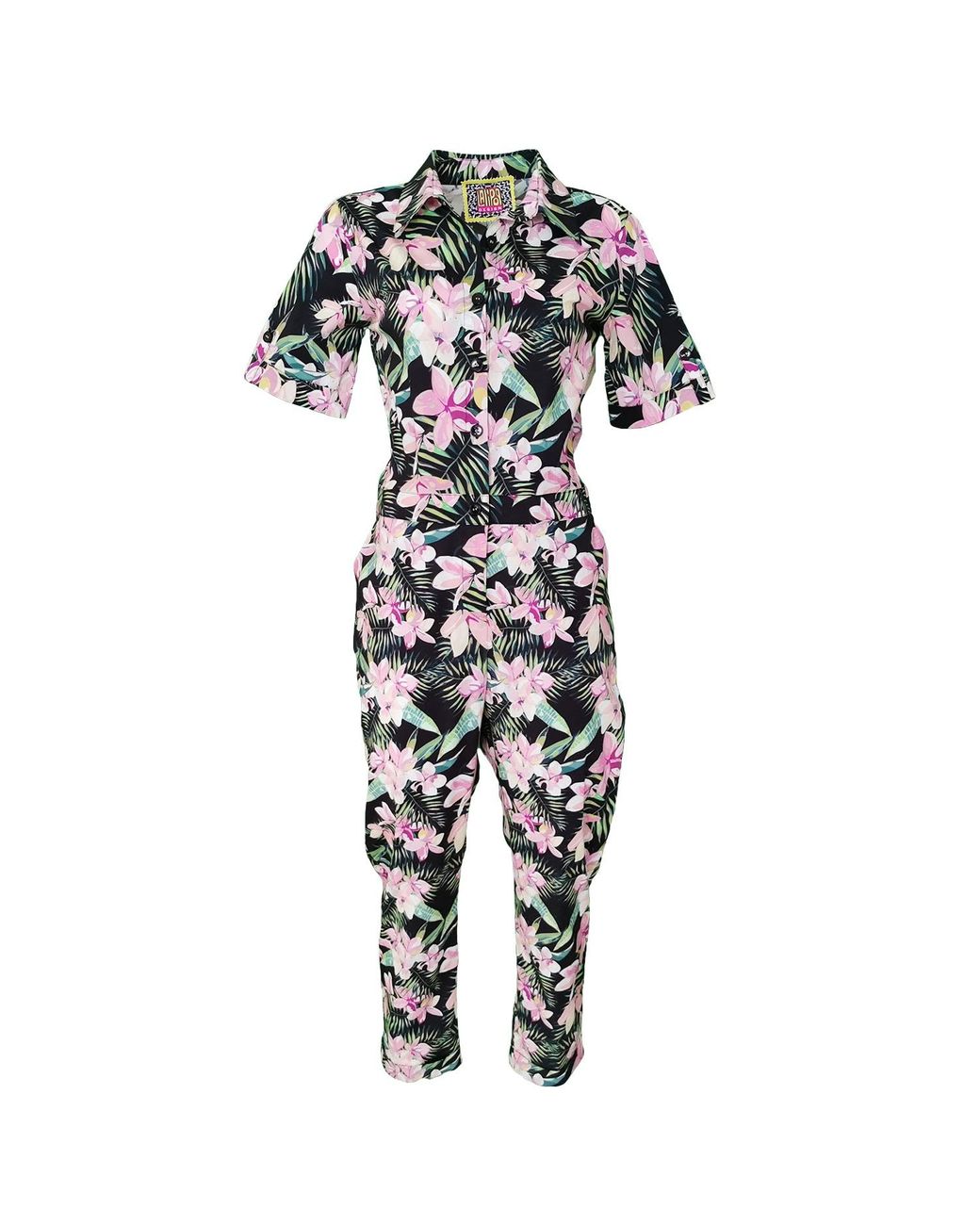 Lalipop Design Floral Print Cotton Jumpsuit in Black Lyst
