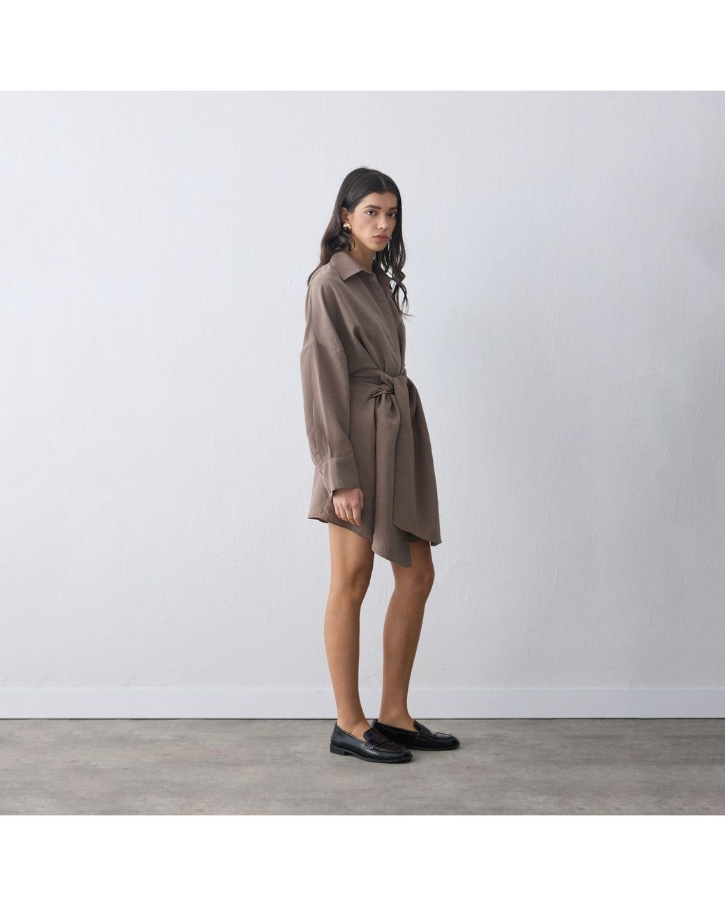 Thisisu Collection Brown Verda Shirt Dress – Striped