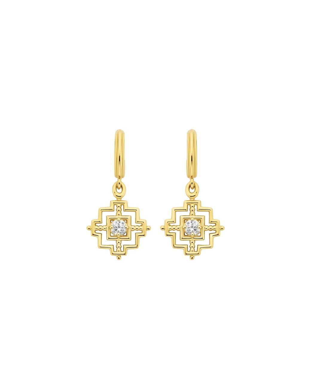 Zoe & Morgan Metallic Centred Earrings Zircon