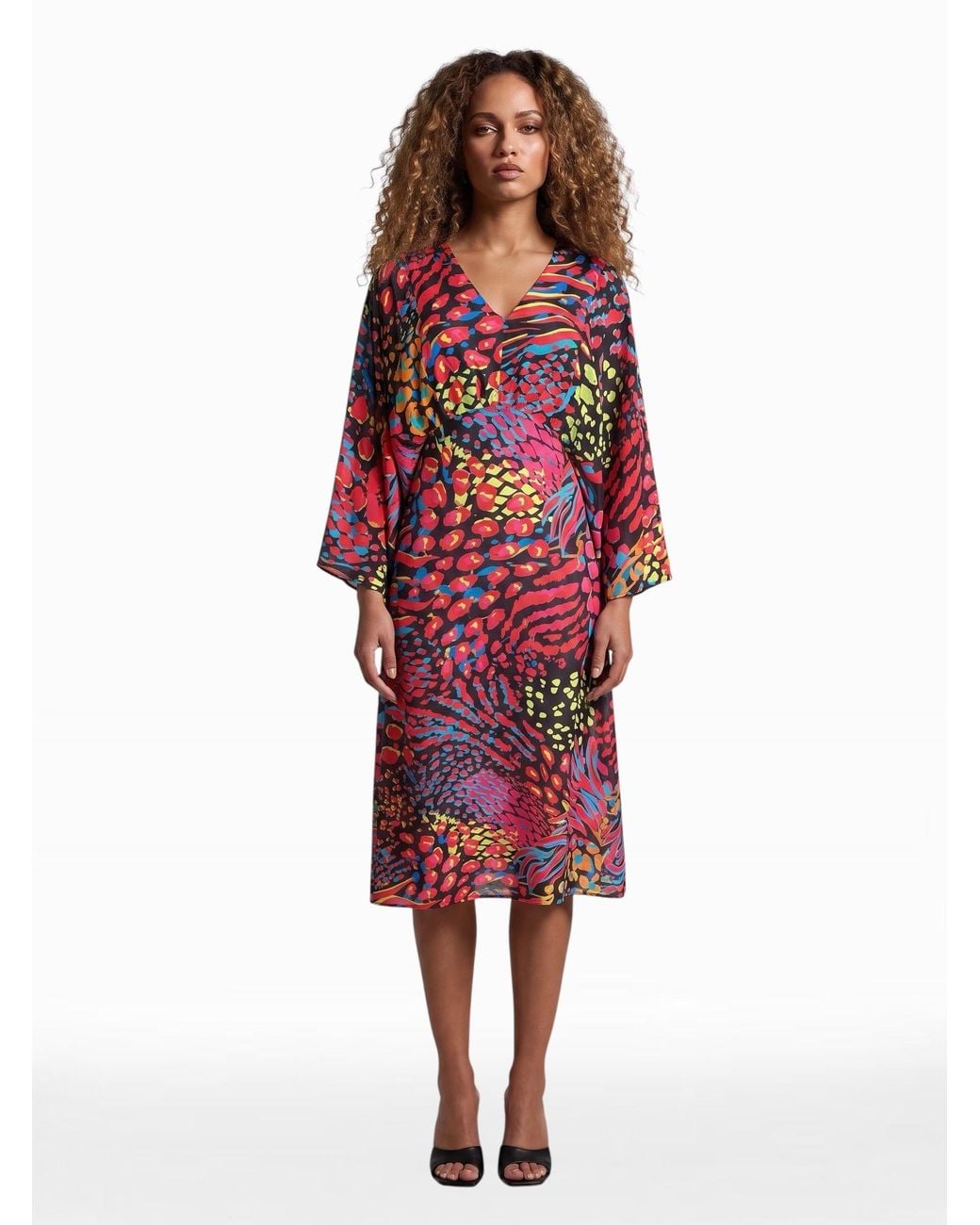 Any Old Iron Red Neon Animal Kyoto Dress