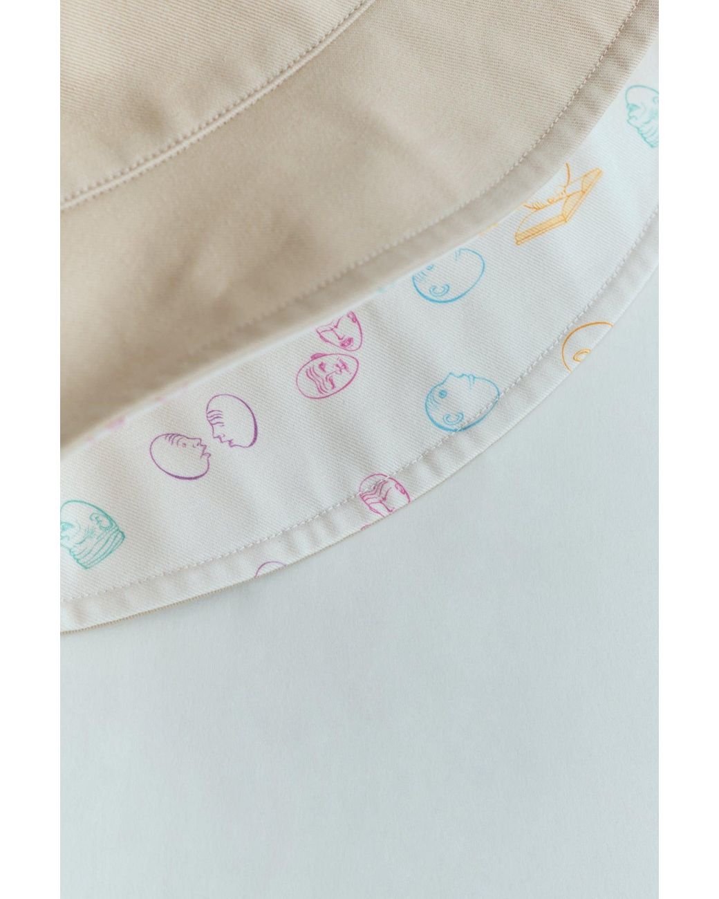Lost Pattern Natural Neutrals Eggheads Cotton Reversible Bucket Hat