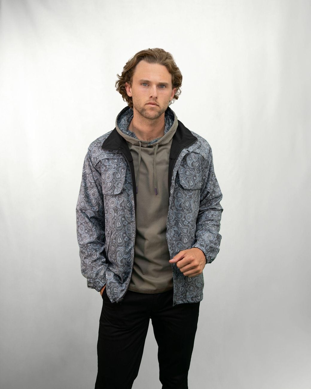 Lords of Harlech Gray Pascal Tribune Paisley Reversible Performance Jacket for men