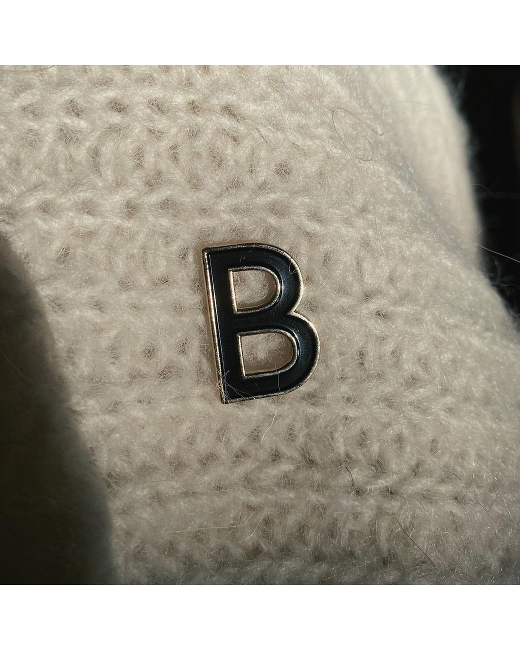 Make Heads Turn Black Enamel Letter B Pin